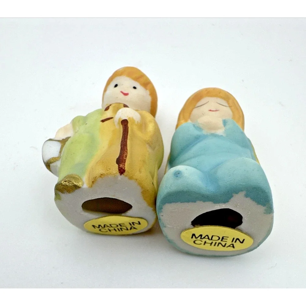 Vintage Pottery Ceramic‎ Mini Nativity Set Holy Family Figures 9 Pcs
